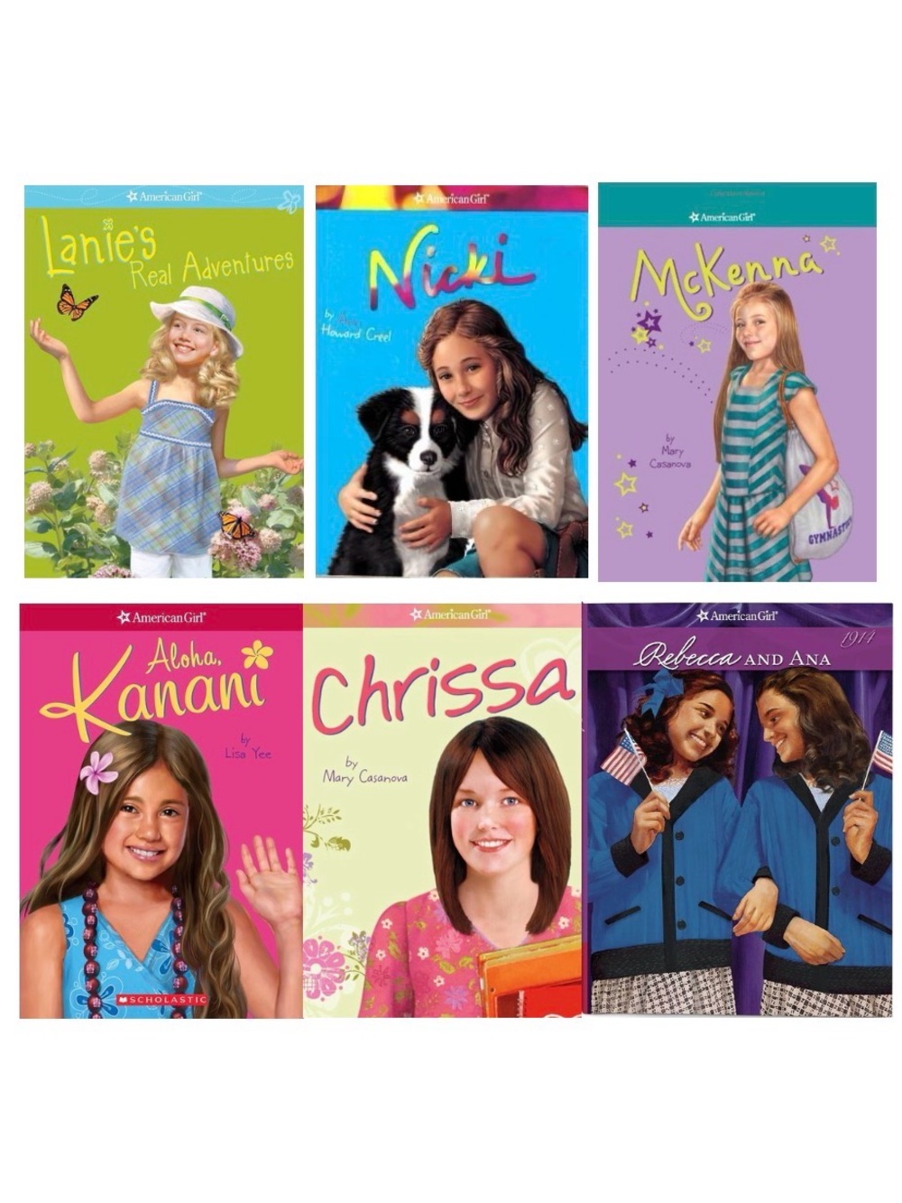 Y2K Lot of 6 American Girl Paperback Book Set Kids Girls Lanie Kanani McKenna